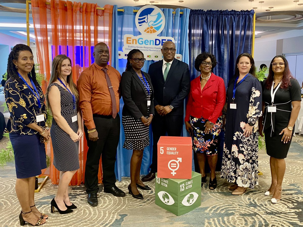UNDPBarbadosEC's tweet photo. A rewarding 5️⃣ years with the #EnGenDER Project! Integrating #genderequality & inclusiveness while building #climateresilience in the #Caribbean 🇦🇬 🇧🇿🇩🇲🇬🇩🇬🇾🇯🇲🇱🇨🇻🇨🇸🇷
Stakeholders & partners are meeting to review and discuss building on lessons and successes 👏🏾
@CanHCBarbados https://t.co/n8Fo5NHqXT