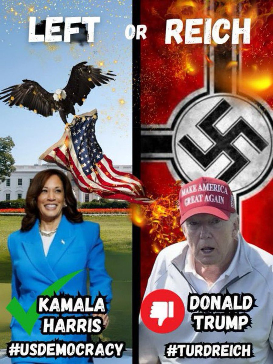 goRubenRuben's tweet photo. Oralè Resisters 
Kamala Harris can be left, me in California, all the way to
Hawaii and it’s still better than any Trump’s Reich Party:
Remember; The last Reich slaughtered Six Million Jews!
All Left Beats Reich! 
Vote All Left Democrats
Vote Vota Vote Vota Vote 
Kamala Harris Democracy 
#AllLeftBeatsReich