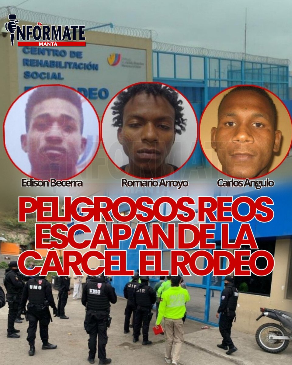 #MANABÍ || Escapan tres reos de la cárcel #ElRodeo en #Portoviejo 
facebook.com/share/p/GWYaX6…