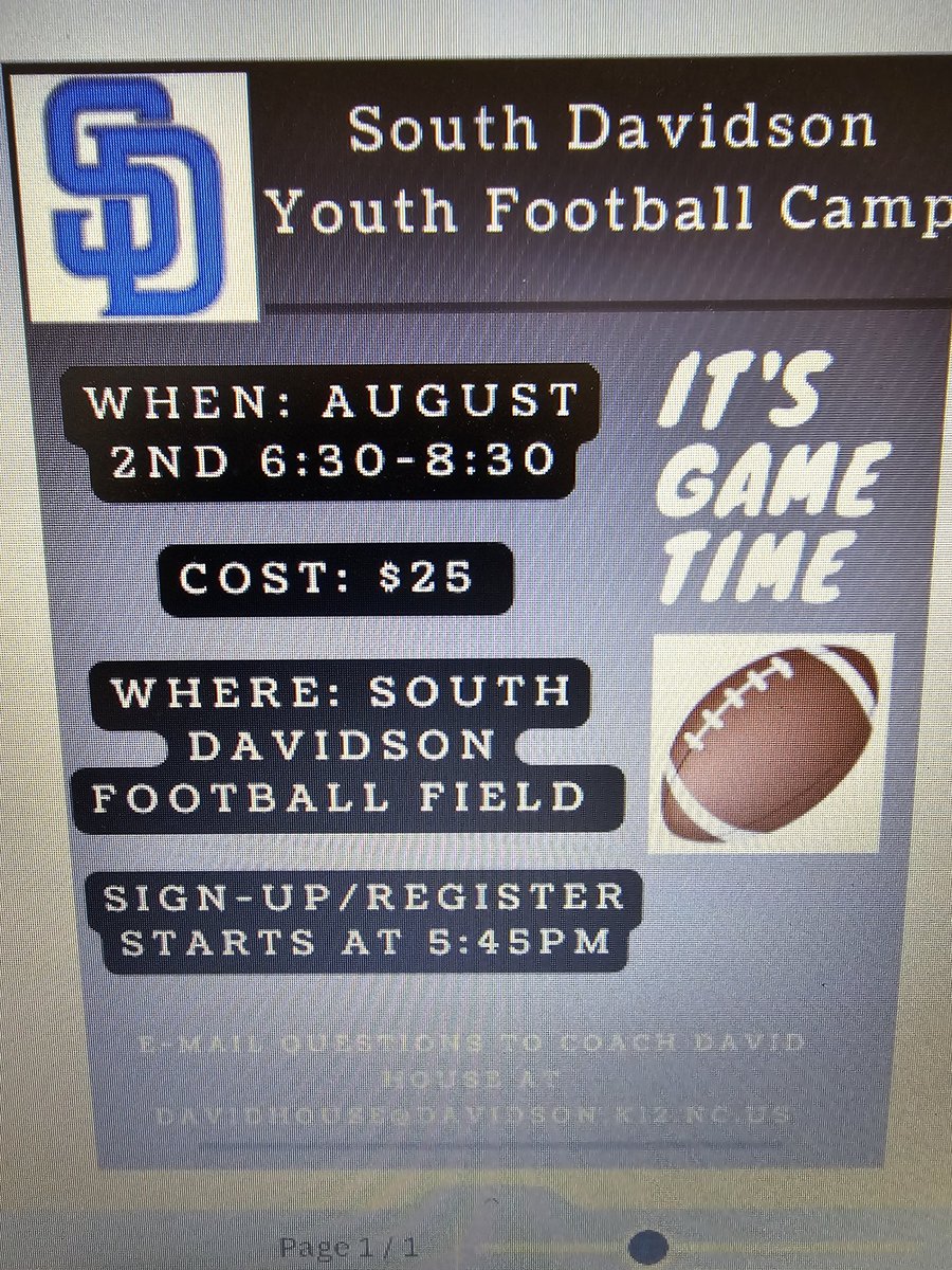 Calling all Elementary and Middle South Wildcats to our under the lights camp next Friday night. Come have fun and some football. 
#clockin