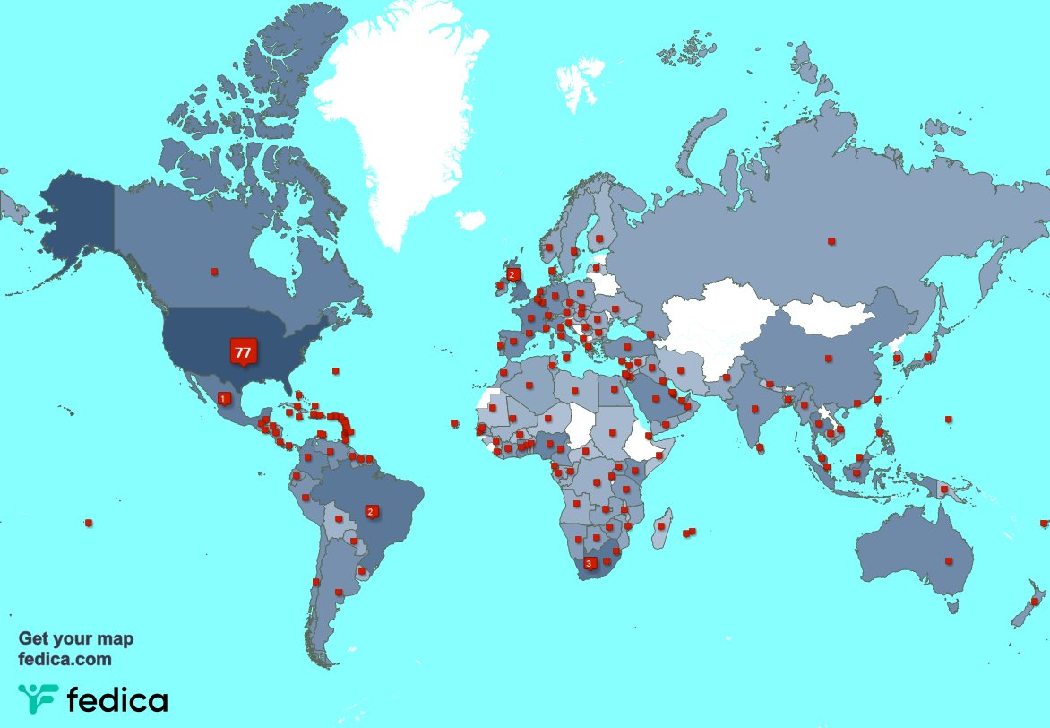 I have 194 new followers from USA 🇺🇸, Nigeria 🇳🇬, Germany 🇩🇪, and more last week. See fedica.com/!infamous_125