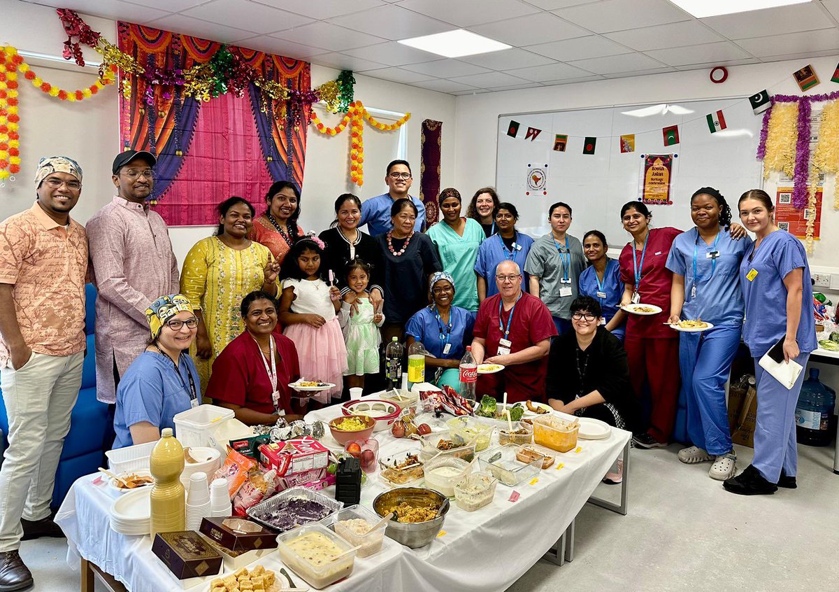sterilstephen's tweet photo. ITU Hammersmith celebrating South East Asian month 🎉🎉 Fabulous multicultural team who are not only best colleagues but can throw a fabulous party to celebrate each other 👏🏻👏🏻🥳 https://t.co/7dIuVptDcN