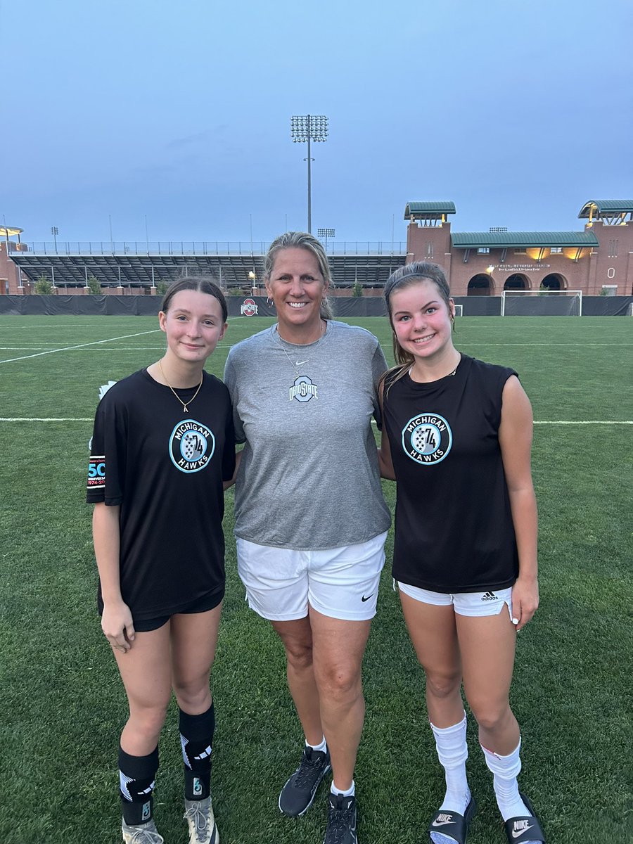 Thank you so much to the Coaches and players at Ohio State for such a good camp yesterday ! I’m so grateful to be able to play in front of you, and play with many other talented players. <a href="/OhioStateWSOC/">The Ohio State Women’s Soccer</a>