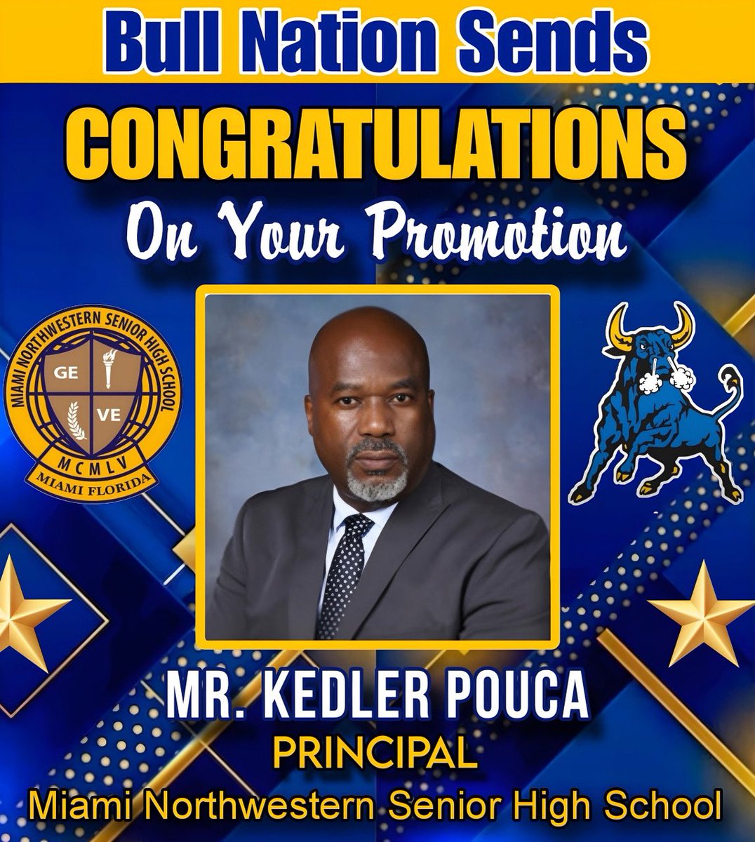 Miami Northwestern Senior High Bulls (@mnw_bulls1955) on Twitter photo Welcome to our #1 Bull, Mr. Kedler Pouca. Bull Nation is excited for the journey ahead ๐๐ค๐พ <a href="/miamischools/">MDCPS</a> @mdcps_d2 <a href="/MDCPSCentral/">Central Region</a> <a href="/SuptDotres/">Jose L. Dotres, Ed.D.</a> #bullpride #yourbestchoicemdcps Welcome to our #1 Bull, Mr. Kedler Pouca. Bull Nation is excited for the journey ahead ๐๐ค๐พ <a href="/miamischools/">MDCPS</a> @mdcps_d2 <a href="/MDCPSCentral/">Central Region</a> <a href="/SuptDotres/">Jose L. Dotres, Ed.D.</a> #bullpride #yourbestchoicemdcps