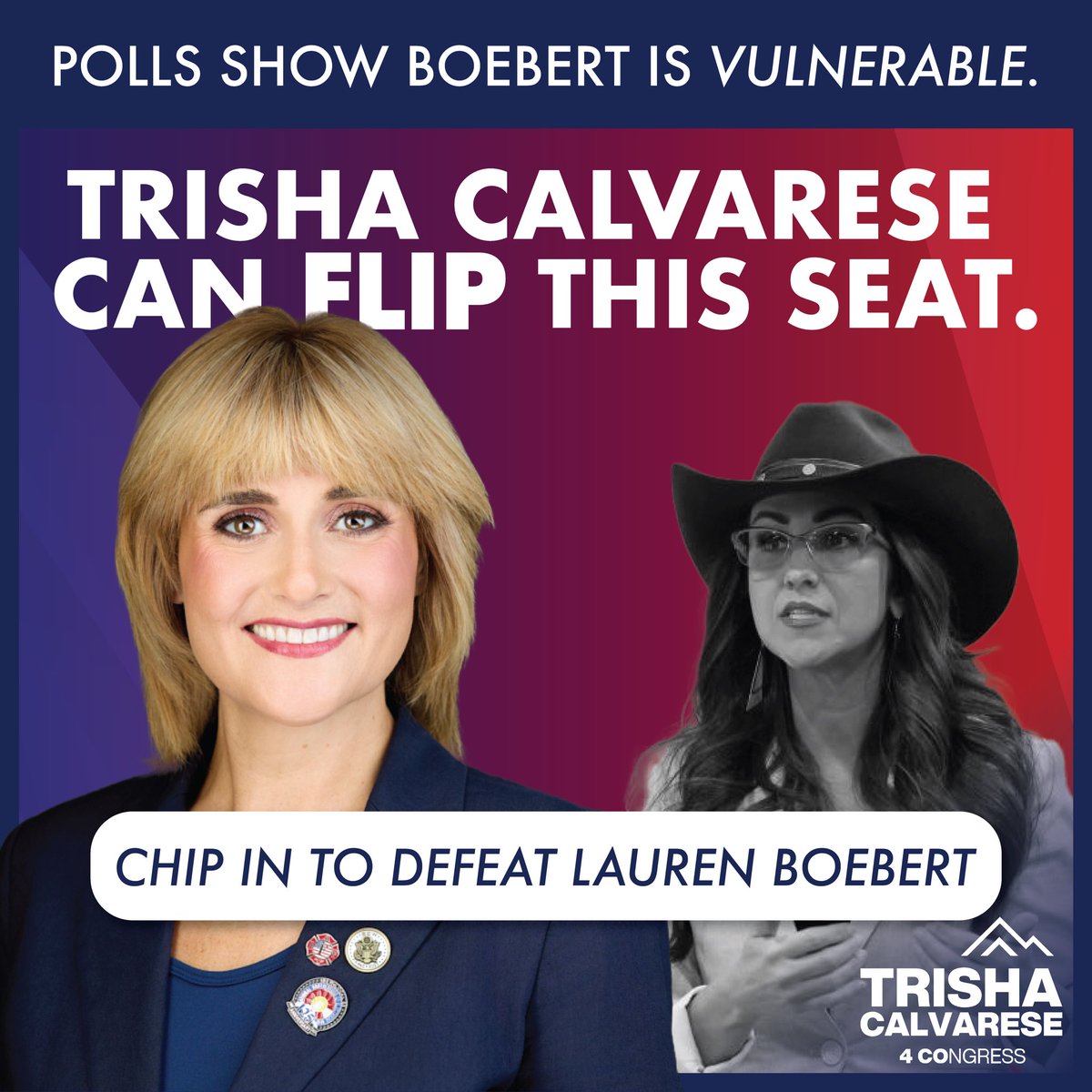 trisha4colorado's tweet image. The people of Colorado deserve better than the carpetbagging extremism of Lauren Boebert. 

I’m from #CO04 and I’ll always have the backs of my friends, family, and neighbors. 

Chip in $25 today to help me unseat Boebert. bit.ly/donate2trisha4…
