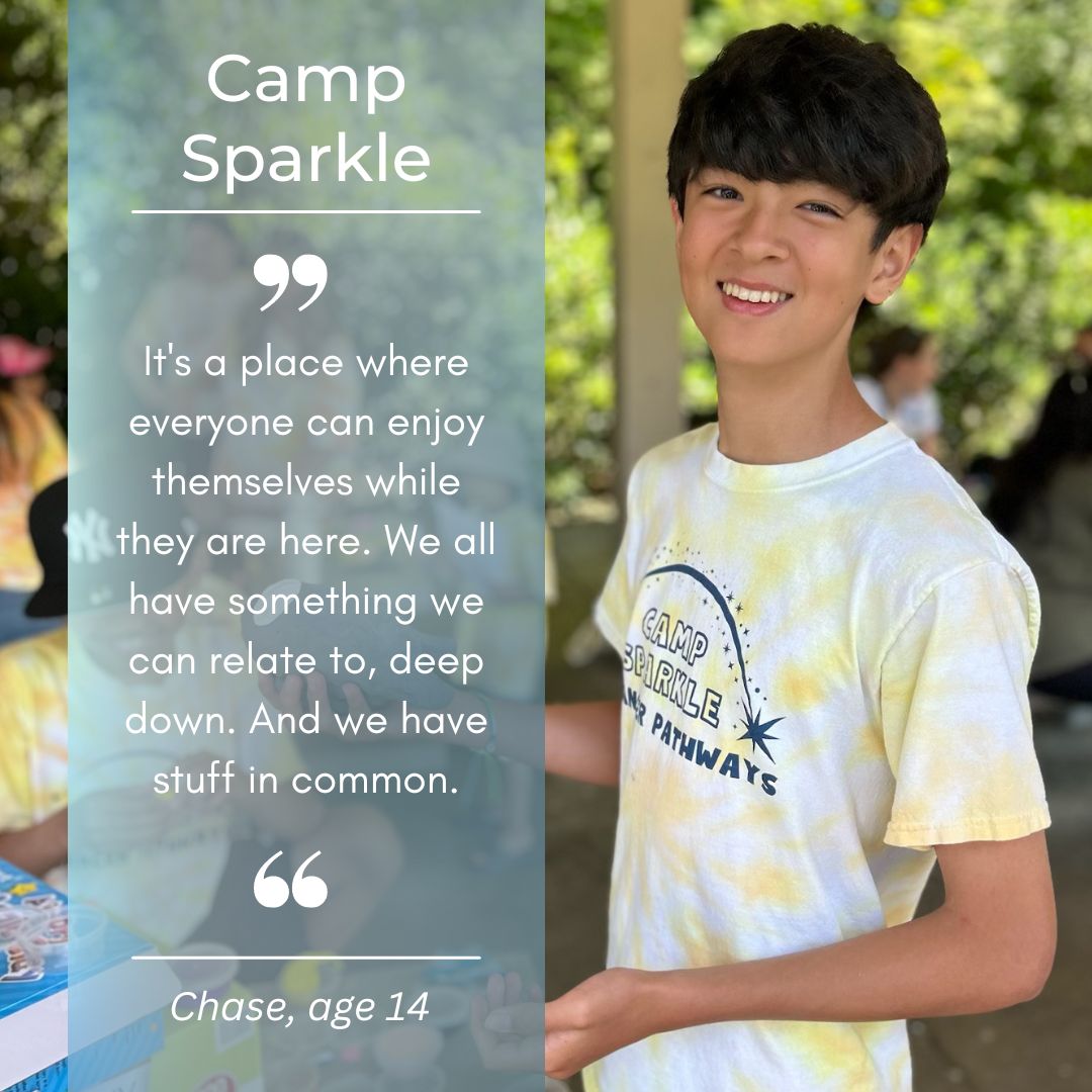 CancerPathways's tweet image. &quot;It&apos;s a place where everyone can enjoy themselves while they are here. We all have something we can relate to, deep down. And we have stuff in common.&quot; Camp Sparkle camper, Chase, age 14, shares what Camp Sparkle means to him.