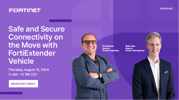 DecaryP's tweet photo. Connected fleets need an integrated platform that connects with #IoT, #OTSecurity and more. Join @Fortinet's webinar to explore how #FortiExtender Vehicle offers secure and reliable vehicle connectivity.

📆 Thursday, August 15
🔗 https://t.co/eeFCzf2ZgO https://t.co/iaPt4ekPvS