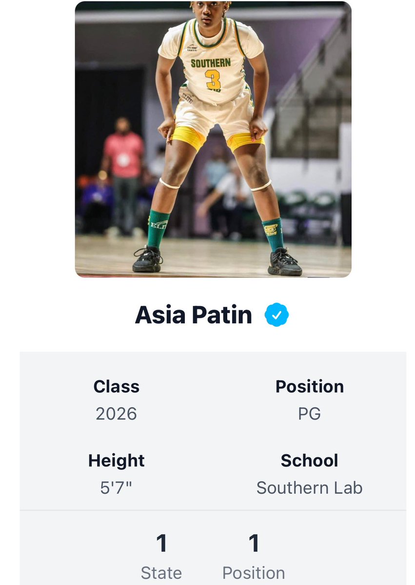 coachbeechum's tweet photo. 🏀 @PUMAHoops Spotlight: Asia Patin ( @Ap3hree ), an elite 5'7" Point Guard for Southern Lab/Louisiana United 2026 Price (@Boot_United26 ), class of 2026, emerging as one of the nation's top defensive guards and the newly minted #1 player in Louisiana with a championship-laden resume.
🔹 Lockdown Defender: Asia's elite point-of-attack defense places her among the top 5 on-ball defenders in the country for her class.
🔹 Defensive Disruptor: Great defensive instincts and anticipation lead to an impressive 5 steals per game, consistently creating transition opportunities.
🔹 Playmaking Catalyst: Excellent drive-and-kick ability (5 assists per game) showcases her vision and decision-making in the half-court.
🔹 Scoring Threat: Good shooting touch combined with her driving ability contributes to a solid 16 points per game.
🔹 Athletic Marvel: Excellent athleticism translates to both ends of the floor, allowing her to excel in transition and stay in front of quick opponents.
🔹 Floor General: High basketball IQ and leadership skills have been crucial in leading her teams to multiple championships.
🔹 All-Around Impact: Impressive stat line (16 points, 5 assists, 9 rebounds, 5 steals) demonstrates her ability to influence every aspect of the game.
🔹 Winning Pedigree: Two-time state champion and Puma National Champion, showcasing her ability to perform at the highest levels.
🔹 Rising Star: Newly ranked as the #1 player in Louisiana for the class of 2026, with potential as a future All-American.
📊 High School Stats:
- 16 points per game
- 5 assists per game
- 9 rebounds per game
- 5 steals per game
🏆 Accolades:
- 2-time State Champion (2023, 2024)
- Puma National Champion
- #1 Ranked Player in Louisiana (Class of 2026)
🎓 Offers:
- Multiple D1 Options
#EliteDefender #ChampionshipPedigree #LouisianaUnited #Class2026
Asia Patin's combination of elite defensive skills, playmaking ability, and championship experience establishes her as one of the most promising point guards in the class of 2026. Her recent ascension to the #1 ranking in Louisiana underscores her impact and potential.
Defensively, Asia is a game-changer. Her elite point-of-attack defense, placing her among the top 5 on-ball defenders nationally in her class, allows her to disrupt opposing offenses from the start. Her ability to generate steals (5 per game) not only stops opponent possessions but also ignites her team's transition game.
Offensively, Asia's excellent drive-and-kick ability makes her a dual threat. Her quickness allows her to penetrate defenses, while her court vision (5 assists per game) ensures she finds open teammates when help defenders collapse. Her good shooting touch keeps defenses honest, making her drive even more effective.
What sets Asia apart is her winning pedigree. As a two-time state champion and Puma National Champion, she has demonstrated the ability to elevate her game when it matters most. This championship experience, combined with her all-around statistical impact, suggests she has the potential to become a future All-American at the collegiate level.
Asia's rise to become the #1 ranked player in Louisiana for the class of 2026 is a testament to her continued development and impact on the court. As she continues to refine her skills and showcase her abilities on bigger stages, her recruitment is likely to intensify beyond her current offers.
Looking ahead, Asia Patin has the potential to become not just a standout college player, but a transformative force at the next level. Her combination of elite defense, playmaking ability, and proven leadership in championship scenarios makes her a coveted prospect for top programs seeking a floor general who can impact the game on both ends of the court. As she progresses through her high school career, all eyes will be on Asia to see how she continues to develop and solidify her status as a future All-American candidate.