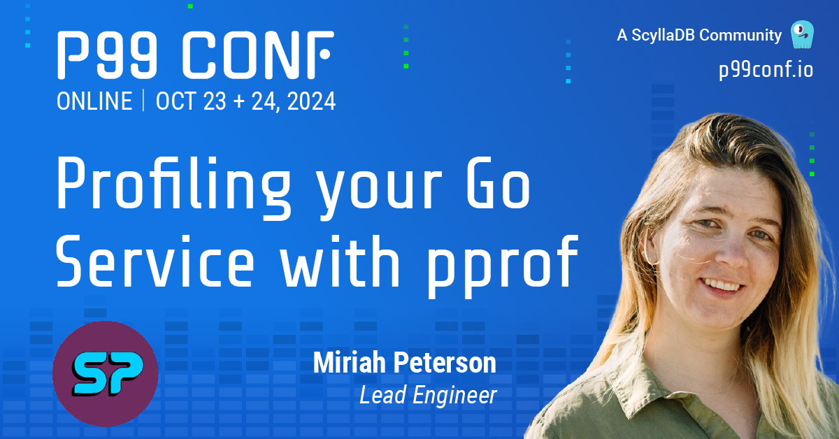 ScyllaDB's tweet image. Looking for a new way to optimize your #Golang code? At our free and virtual @P99CONF, Miriah Peterson will share best practices for pprof production, including how to integrate, access, and interpret pprof metrics. ow.ly/YSPX50SJZat

#ScyllaDB #Profiling #DevTips #P99CONF