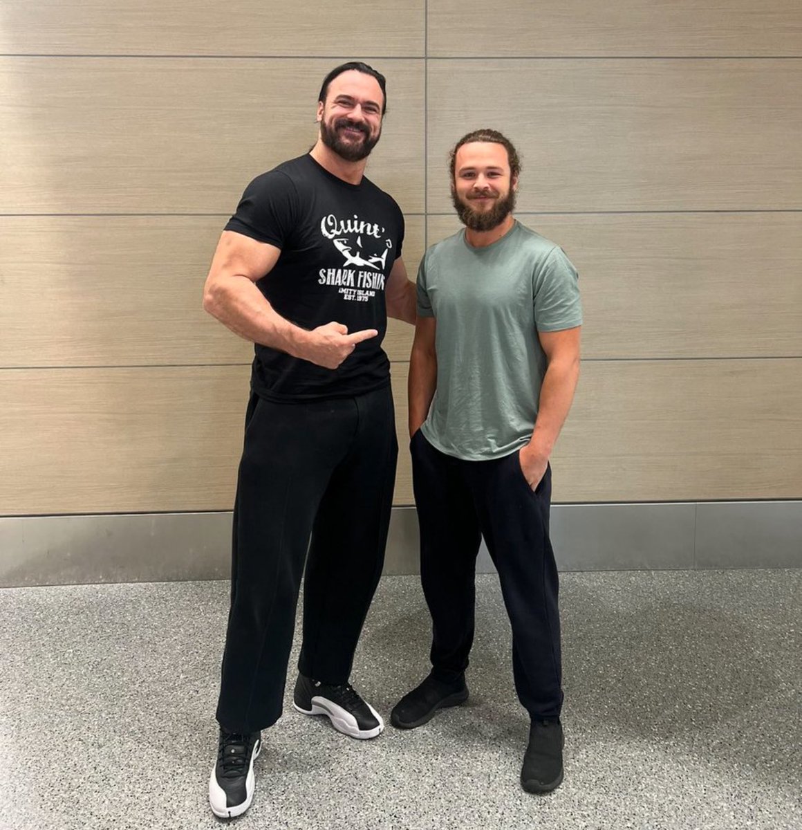 WrestleOps's tweet photo. Drew McIntyre and Jack Perry in newly shared photo. https://t.co/wSBxdHByEn