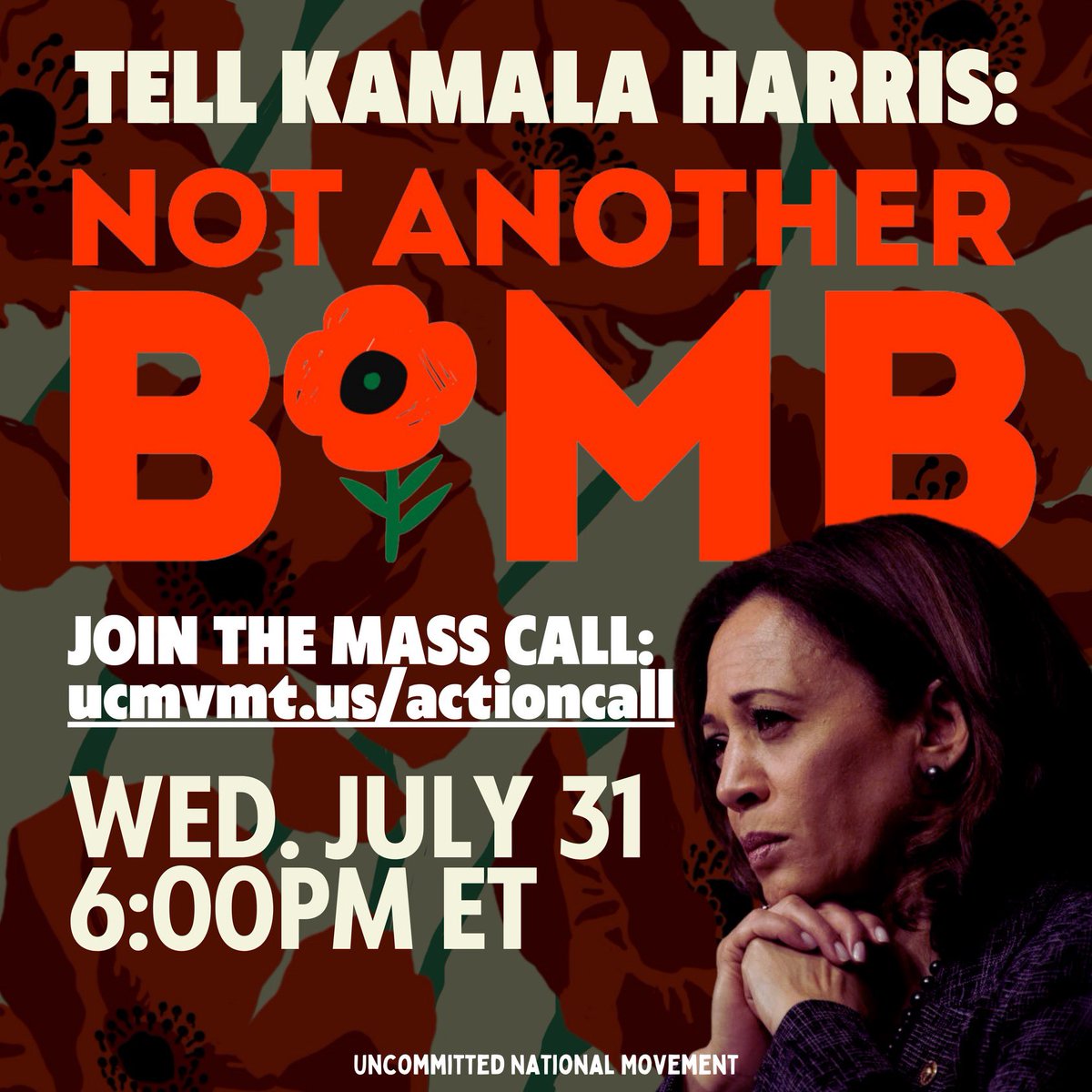 aaforprogress's tweet photo. 🌺 After Netanyahu’s horrific speech, we need to mobilize to make sure Vice President Harris turns the page on Biden’s disastrous policy on Gaza and Palestinian human rights ahead of the Democratic National Convention in late August. https://t.co/dARqbSszEt #NotAnotherBomb https://t.co/6fXwvPbroN