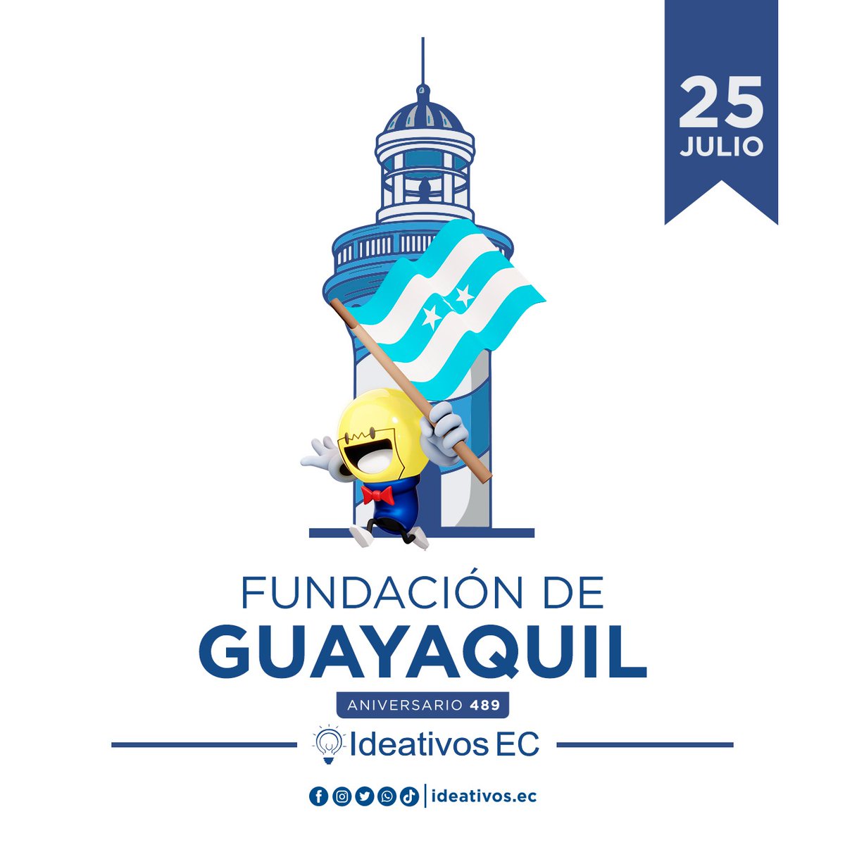 ¡Hoy celebramos la fundación de Guayaquil! Son 489 años de nuestra hermosa ciudad, que se ha convertido en símbolo de historia, cultura y progreso. ¡Feliz aniversario, Guayaquil! 🫡
.
#Guayaquil #Fundación #HistoriaEcuatoriana #Ecuador