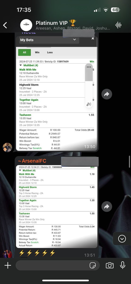 AashishRamnunan's tweet image. VAAL/Durbanville- 25/07/24 

We CLEANED UP BIG TIME this week! ⚡️
Tipped Massive odds, big performance. 30k banked. 

Big performance in the UK today too ⚡️

We have another BIG ODDS day at Fairview tomorrow. Then we have PRE DRINKS at Turrffontein Saturday and then the MAIN MEAL…