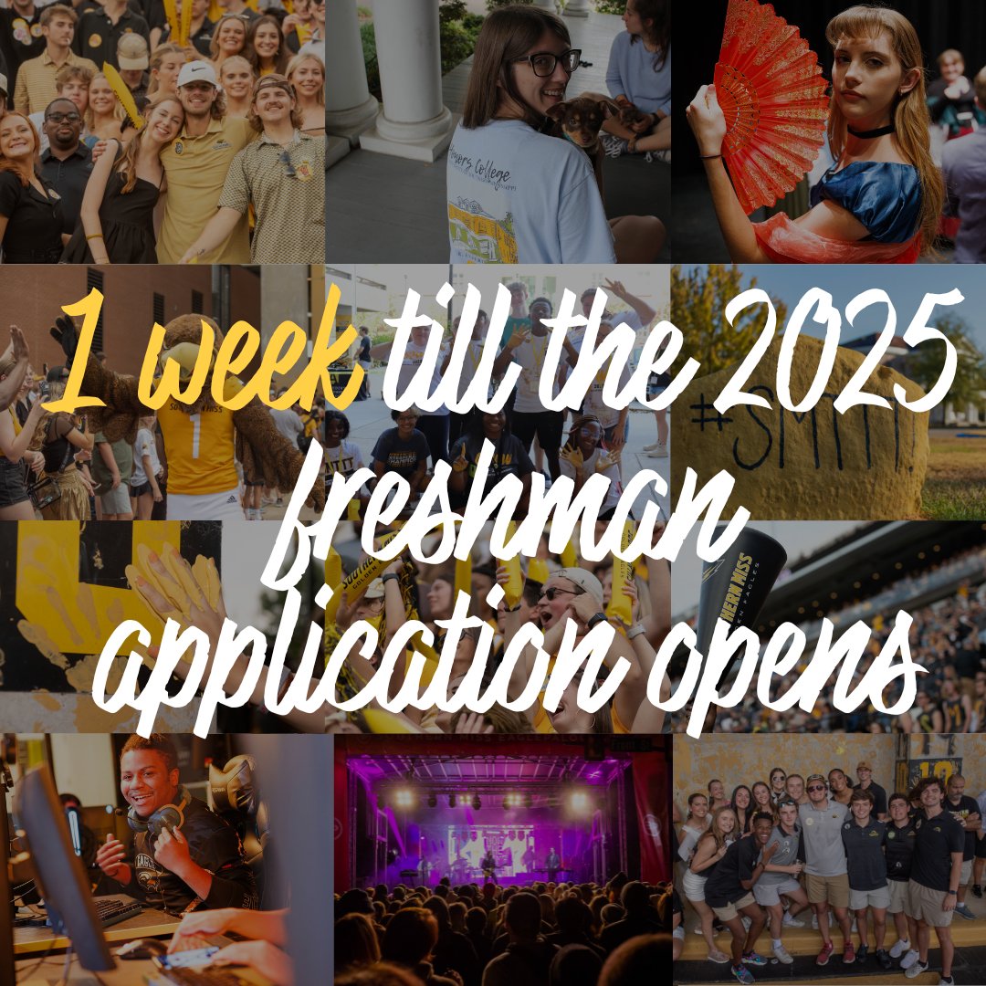 We are ONE WEEK away from the opening of the 2025 freshman application for admission…Get ready to apply on August 1! #SMTTT #ChooseUSM