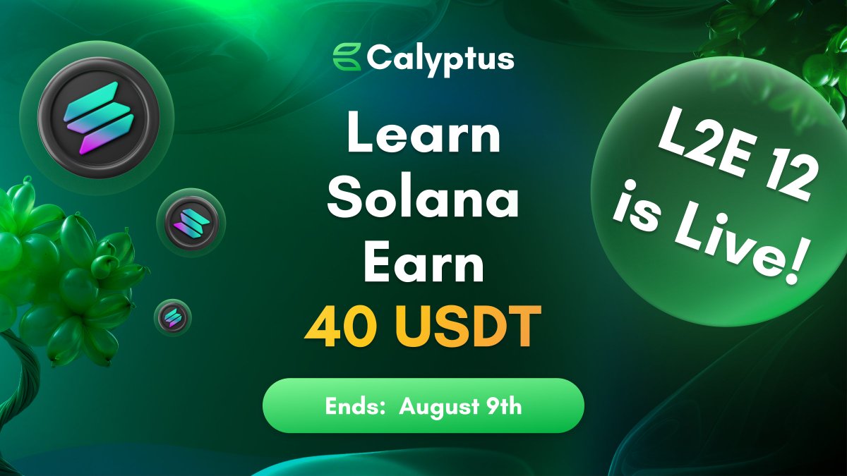 CalyptusCareers's tweet photo. 𝐋𝐞𝐚𝐫𝐧-𝐓𝐨-𝐄𝐚𝐫𝐧 𝐂𝐨𝐡𝐨𝐫𝐭 𝟏𝟐 𝐢𝐬 𝐧𝐨𝐰 𝐋𝐈𝐕𝐄! 🚀

Be among the first 50 devs to complete our Solana Curriculum within the next 14 days and earn 40 USDT 💸

Deadline: August 9th

Start now! ➡️ https://t.co/PN5AGXNQxS https://t.co/YYpzYLhEzK