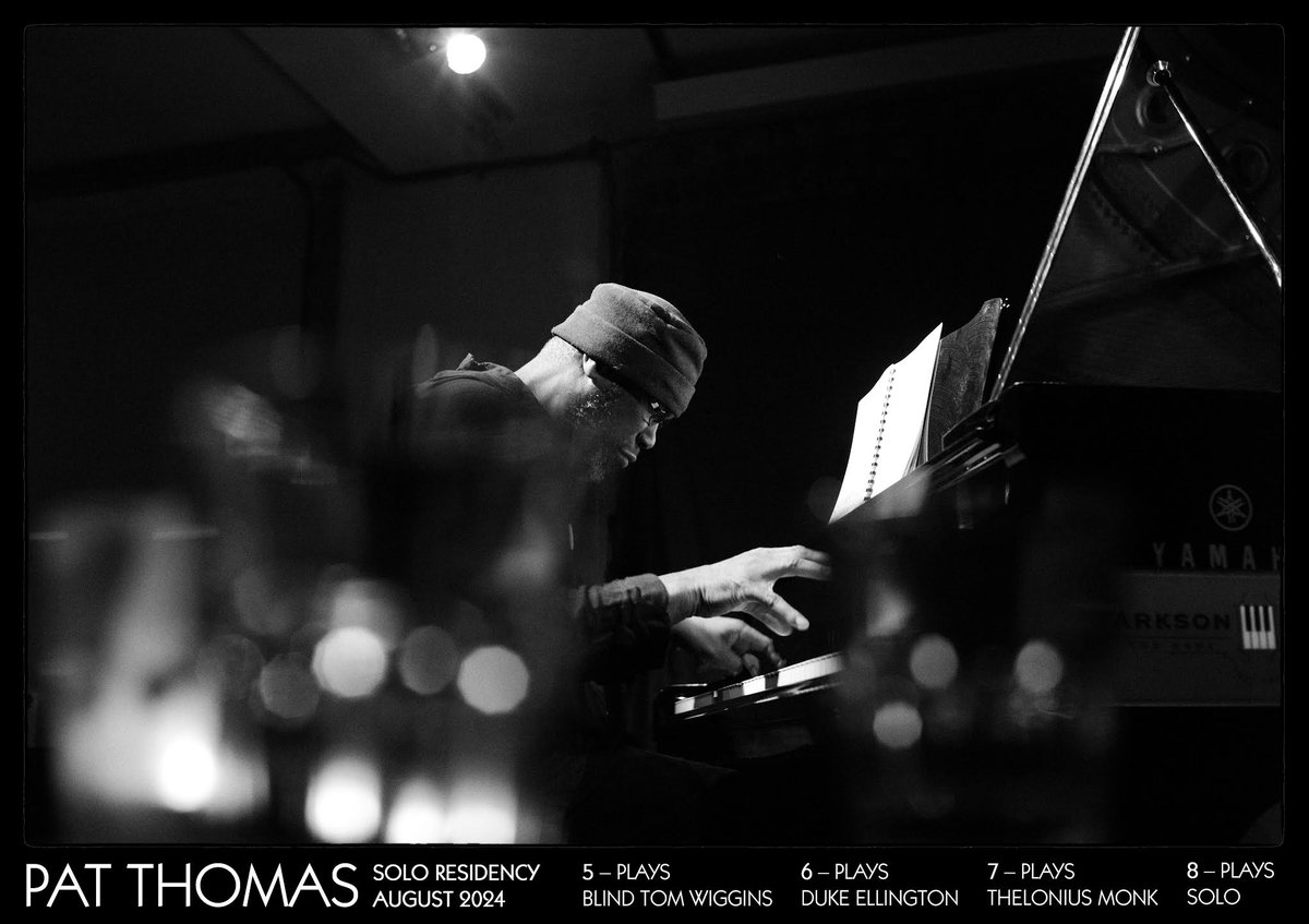 Delighted to welcome a four day residency for one of the greatest living pianists today, Pat Thomas, on 5 - 8 of August.

5th: Pat Thomas plays Blind Tom Wiggins
6th: Pat Thomas plays Duke Ellington
7th: Pat Thomas plays  Monk
8th: Pat Thomas solo piano

cafeoto.co.uk/events/pat-tho…