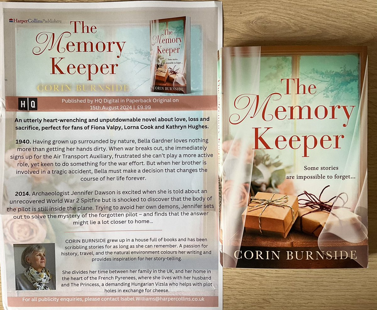 Lindahill50Hill's tweet photo. What fabulous surprise book mail! #TheMemoryKeeper by @write_corinmd is out from @HQDigitalUK on 15th August and my huge thanks go to Isabel Williams for sending me a copy 📚❤️ https://t.co/0iRqrxdkO9