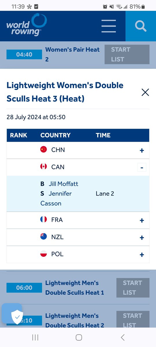 Dr. Amanda Schweinbenz (@lu_rowing) on Twitter photo #Paris2024 rowing draw is out! Incoming <a href="/LaurentianU/">Laurentian University - Université Laurentienne</a> doctoral student <a href="/jillmoffatt_/">Jill Moffatt OLY</a> & LW2x partner <a href="/jjcasson123/">Jennifer Joan Casson</a> race Sunday @ 5:50am ET! Set your alarms people!
#GoCanadaGo🇨🇦 #Paris2024 rowing draw is out! Incoming <a href="/LaurentianU/">Laurentian University - Université Laurentienne</a> doctoral student <a href="/jillmoffatt_/">Jill Moffatt OLY</a> & LW2x partner <a href="/jjcasson123/">Jennifer Joan Casson</a> race Sunday @ 5:50am ET! Set your alarms people!
#GoCanadaGo🇨🇦