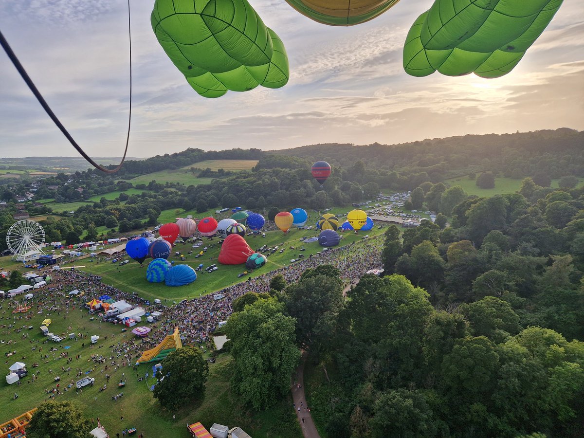 The first two photos are from the very 1st <a href="/bristolballoon/">Bristol International Balloon Fiesta</a> fiesta program in 1979. The last two are from last year's fiesta in 2023, the 45th! The programe cover and flying out of the fiesta.

Thanks to Paul Churchill for the pictures from the 1979 program.