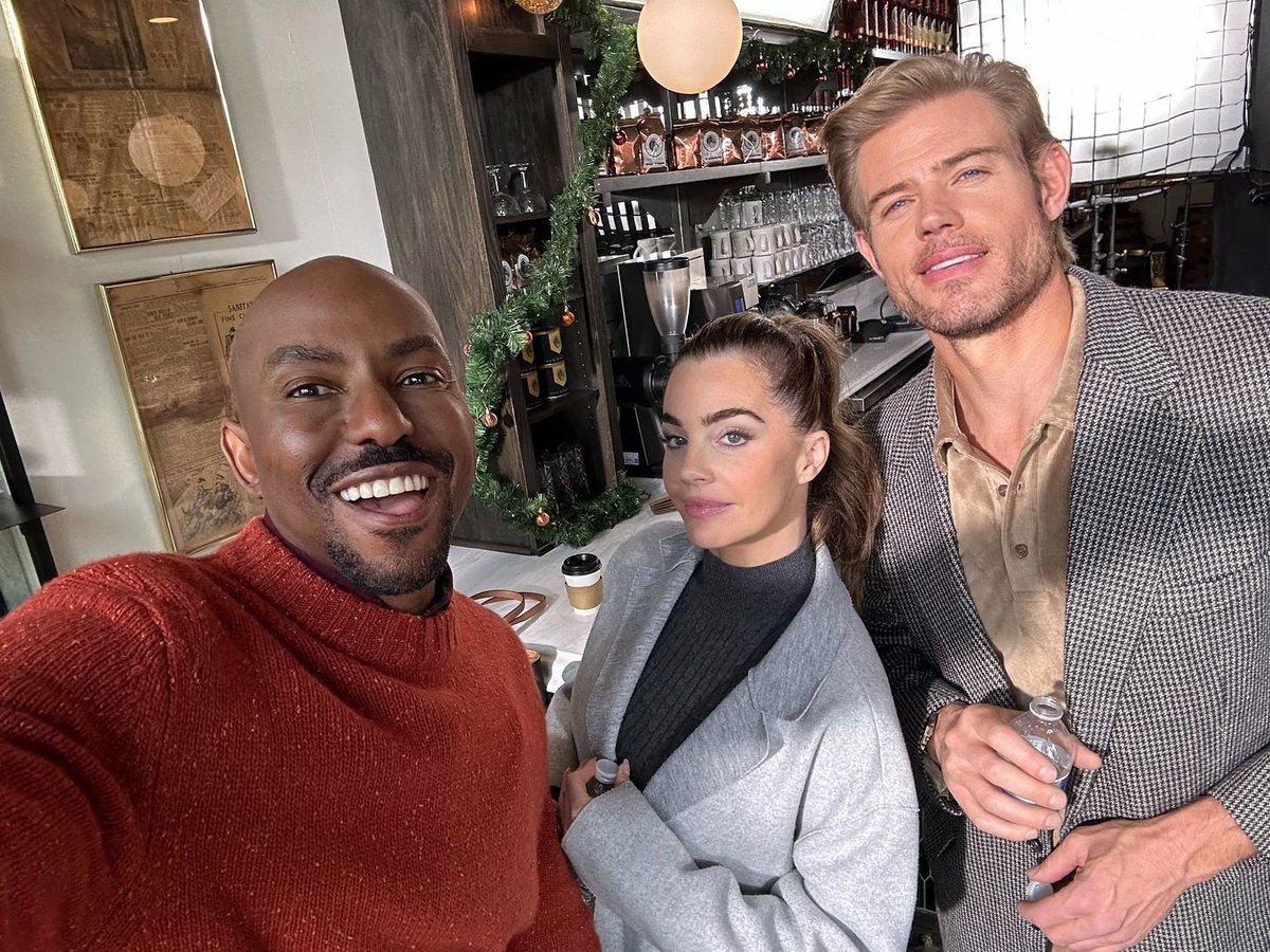 TrevDon's tweet image. Two guys, a girl, and a Christmas movie. 🤘 #ALittleWomensChristmasMovie #ALWC #DonoFans