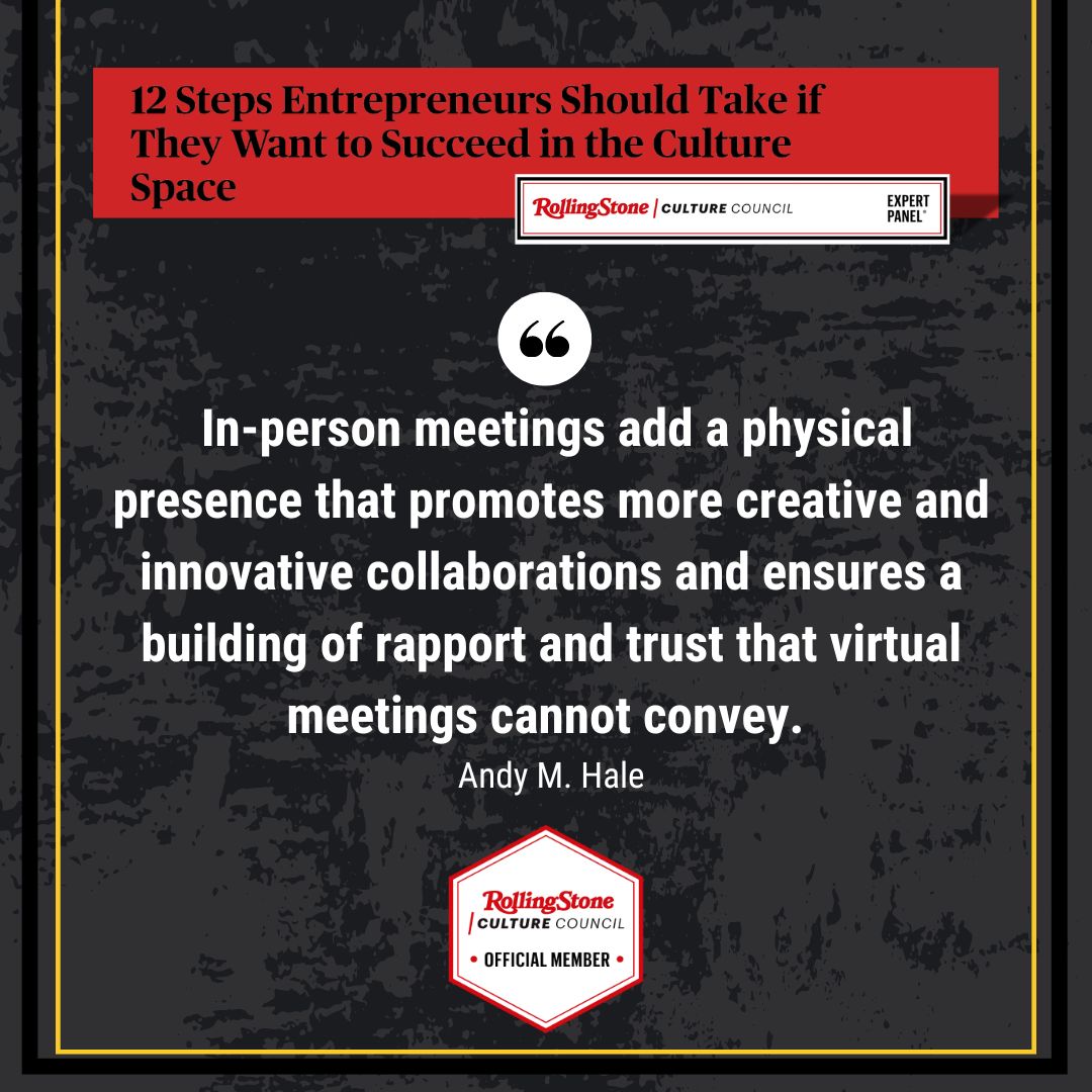 In <a href="/rollingstonecc/">RollingStoneCC</a>  article, ‘12 Steps Entrepreneurs Should Take if They Want to Succeed in the Culture Space,’ there's amazing tips on embracing  habits toward success, including my tip to get back to basics, meet people in person to connect in meaningful ways. #connect