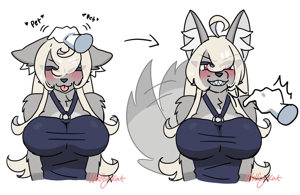 Wolfey gets pets 😈💘