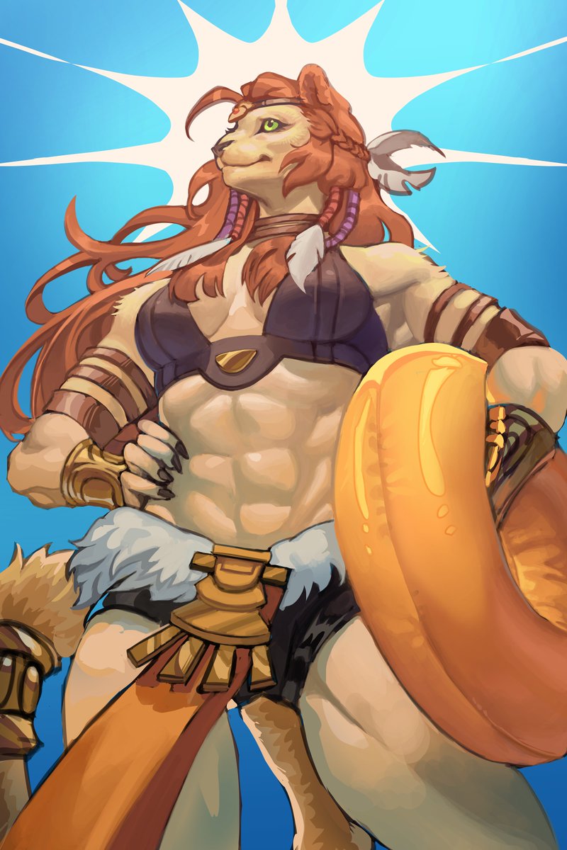 WIP of a Wuk Lamat postcard/Print! #Dawntrail #FFXIV