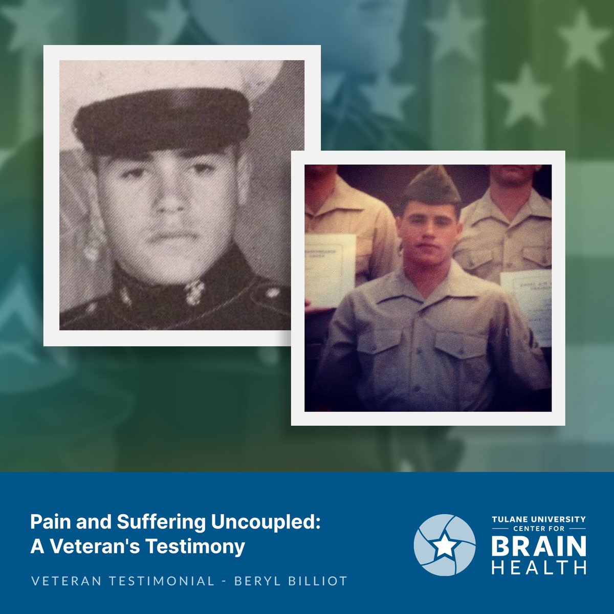 tulanecbh's tweet photo. "The team’s approach to healing encompassed the entire person ... I learned it was possible to experience levels of pain without the detrimental, debilitating effects of suffering.” - Beryl Billiot, Veteran USMC

Read more ➡️ https://t.co/F5P5cLIV5W https://t.co/oUTa2D48Ni