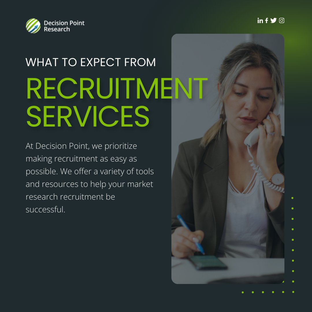 Discover what to expect from Decision Point Market Research Recruitment. From multilingual focus groups to detailed analytics and reporting, we make recruitment easy and effective 🧑✔

Learn more: bit.ly/3ynqsxC

#MarketResearch #Recruitment
