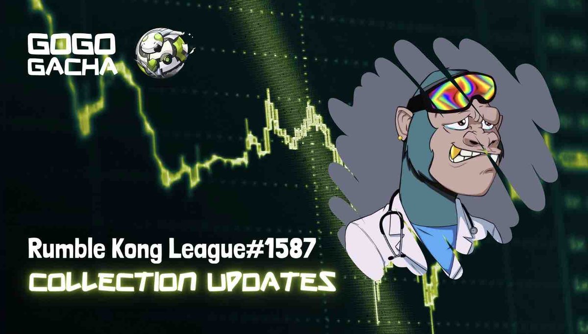 🚨Update Alert! 

🔔 <a href="/rumblekongs/">Rumble Kong League</a> collection, NFT #1587

Changes over the last 30 days:
🔸 Volume: $100,45K
📈 Change: - 64.6%

Changes over the last 7 days:
🔸 Volume: $38.8K
📈 Growth: + 57.7%

F-Gacha collection - 11
secret-stash.io/collection/445