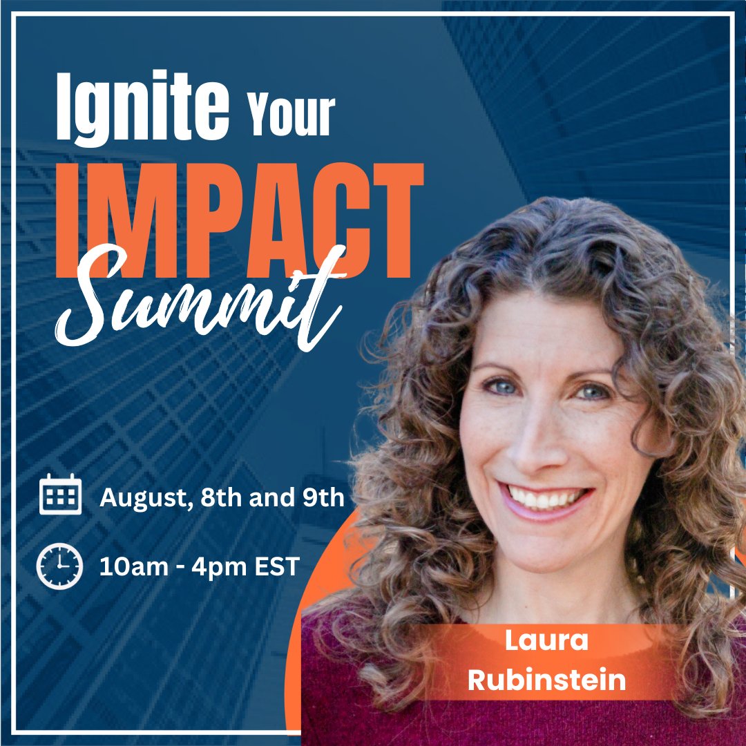 LauraRubinstein's tweet image. 🔥 Ready to ignite your impact?

Join us on August 8 &amp;amp; 9 for the **Ignite Your Impact Summit** from 10AM - 4PM Est! 🚀

🌟 Keynote Speakers
🌟 Workshops
🌟 Networking

Elevate your success and fulfillment! Don’t miss out. bootcamp.theexitschool.com/august

#IgniteYourImpact #Entrepreneur