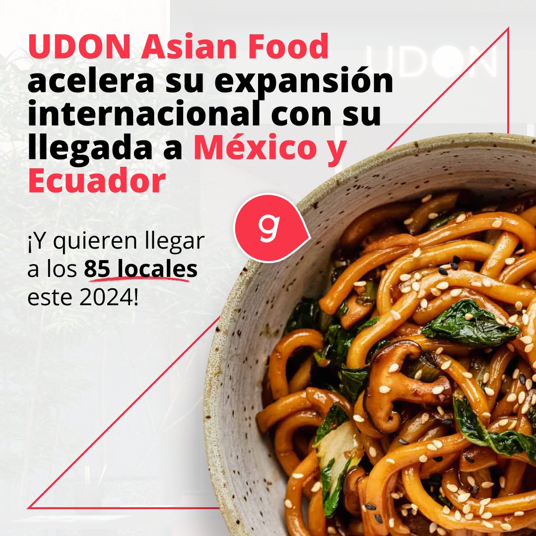 gastroranking's tweet photo. ¡Estos compañeros, no dejan de sorprendernos! 👏

#UDONAsianFood acelera su expansión internacional con su llegada a México y Ecuador 📍

¡Y por si fuese poco, pretenden llegar a los 85 locales este 2024, enhorabuena! 🤩❤️ 

#GastrorankingPro #Clientes #ReputaciónOnline #UDON https://t.co/Dlqa85sj5c