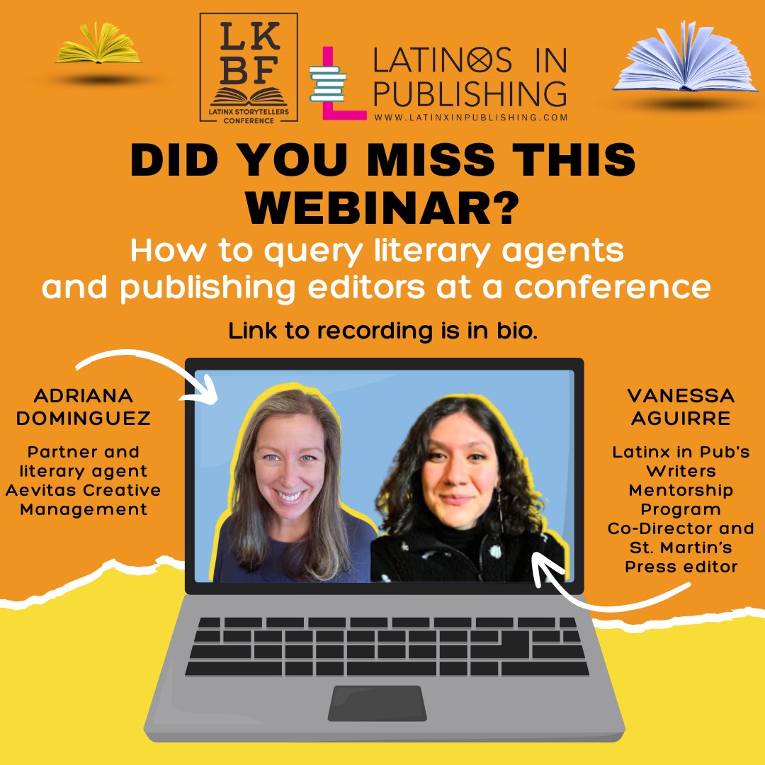LKBFStorytellrs's tweet photo. Did you miss this webinar? It was a mini-crash course on making the most of query trenches and writing conferences and if you missed it or want to rewatch, here’s the link: https://t.co/pjR7nnUJcL
#latinxwriters #latinxbooks #publishing #querying #queryingtrenches #queryingtips https://t.co/nSy1UlE8fk