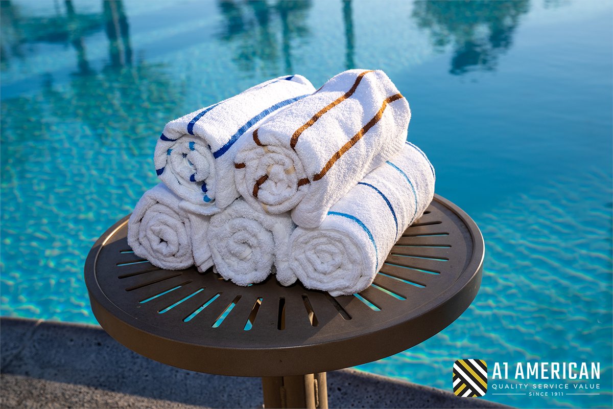 Restock with A1 American’s premium terry supplies to keep your pool areas well-stocked. Our towels offer the perfect blend of luxury and economy, ideal for hotels, spas, and cruise lines. Shop now: a1american.com/towels/pool-to… #A1American #WholesalePoolTowels