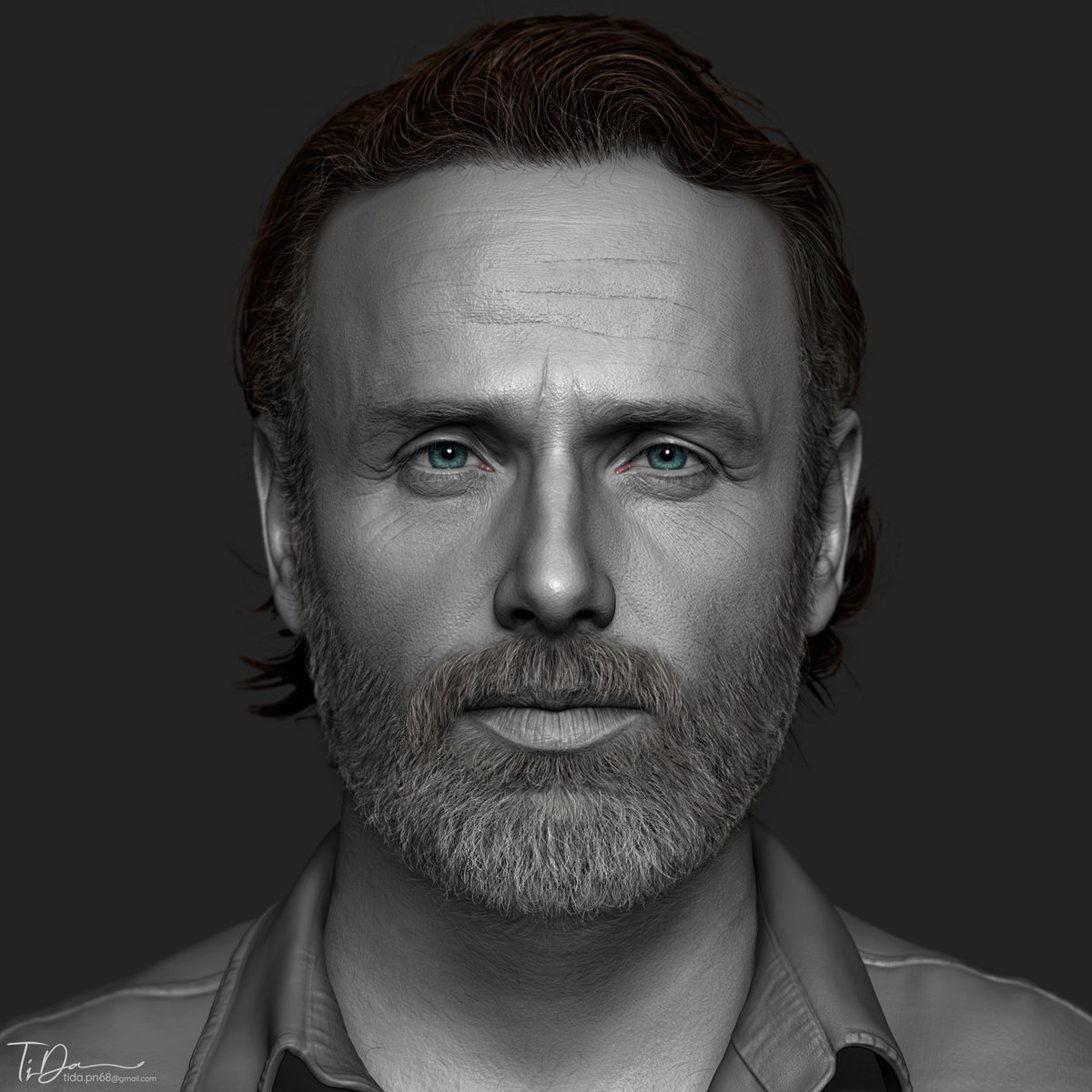 tda_pn's tweet photo. Here’s my likeness 3D head sculpt of Rick Grimes. Hope you like it. #TheWalkingDead #RickGrimes #3dartwork https://t.co/lqDaFr9lzE