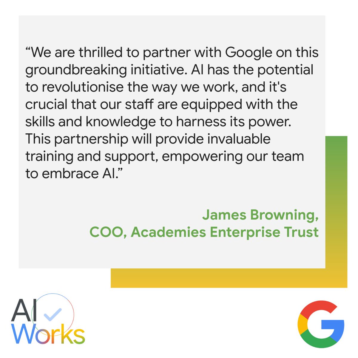 <a href="/FeryalClark/">Feryal Clark MP</a> <a href="/dkweinstein/">Debbie Weinstein</a> @Roy_Rickhuss <a href="/CommunityUnion/">Community Union</a> <a href="/emmaljones/">Emma Jones</a> <a href="/e_nation/">Enterprise Nation</a> <a href="/jbrowning22/">James Browning</a>, Chief Operating Officer at @AETAcademies, discusses AI's potential to transform work and empower their teams.