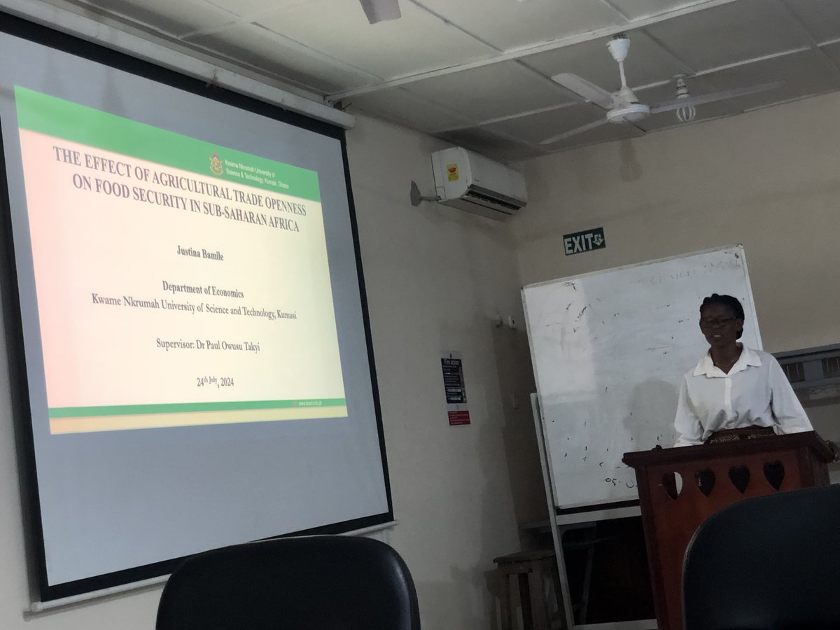 Dept. of Economics, KNUST (@economicsknust) on Twitter photo Economics seminar series. We had Miss Justina Bamile yesterday on the podium. <a href="/KNUSTGH/">Kwame Nkrumah University of Science and Technology</a> Economics seminar series. We had Miss Justina Bamile yesterday on the podium. <a href="/KNUSTGH/">Kwame Nkrumah University of Science and Technology</a>