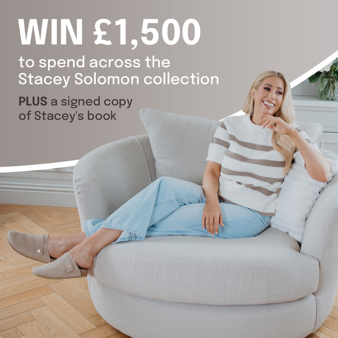 To celebrate our exclusive collection with Stacey Solomon we're offering you the chance to win £1,500 to spend at ScS towards one of Stacey’s new ranges, PLUS a signed copy of her book; Tap to Tidy at Pickle Cottage ❤️

Visit our Instagram page to enter 👉 instagram.com/scssofas