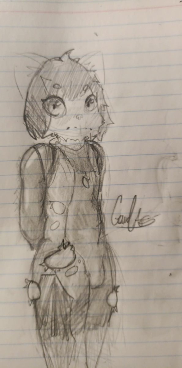 Un dibujo que hizo un amigo mío es mi fursona Tabby con el traje de Samus Zero