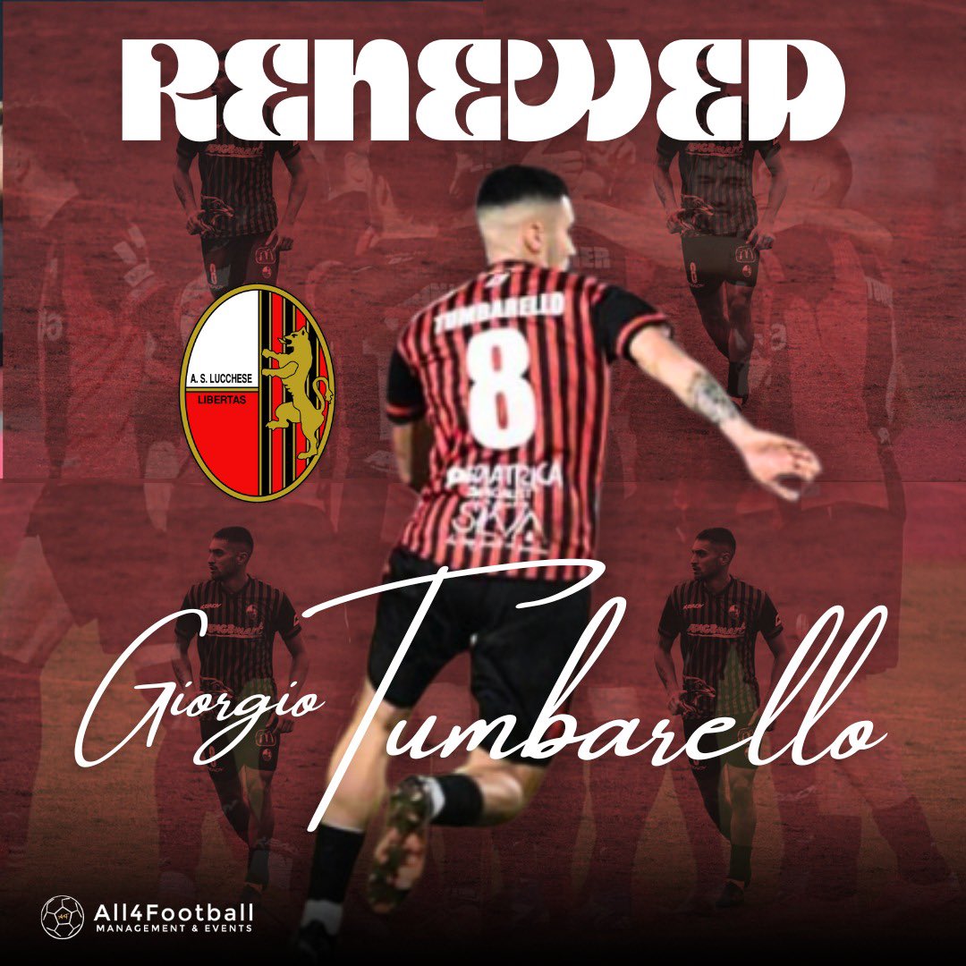 All_4_Football's tweet photo. Il nostro #GiorgioTumbarello prosegue la sua avventura con la @Lucchese_1905 fino al 2026 ✍️
Complimenti a Giorgio e alla società e un grande in bocca al lupo, con la speranza che possano raggiungere insieme ancora tanto traguardi!
#calciomercato #serieC #Lucchese #All4Football https://t.co/SL2uxOeKRe