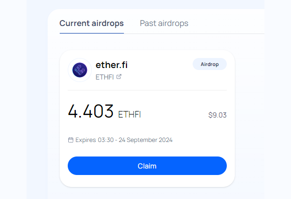 Crypto_Pranjal's tweet photo. Claim Your Etherfi Tokens if You’ve Staked Omni Tokens! 🪂

Claim here: https://t.co/McUWT3bs1c

Over the following weeks, @OmniFDN will be distributing special rewards to Omni Genesis stakers.