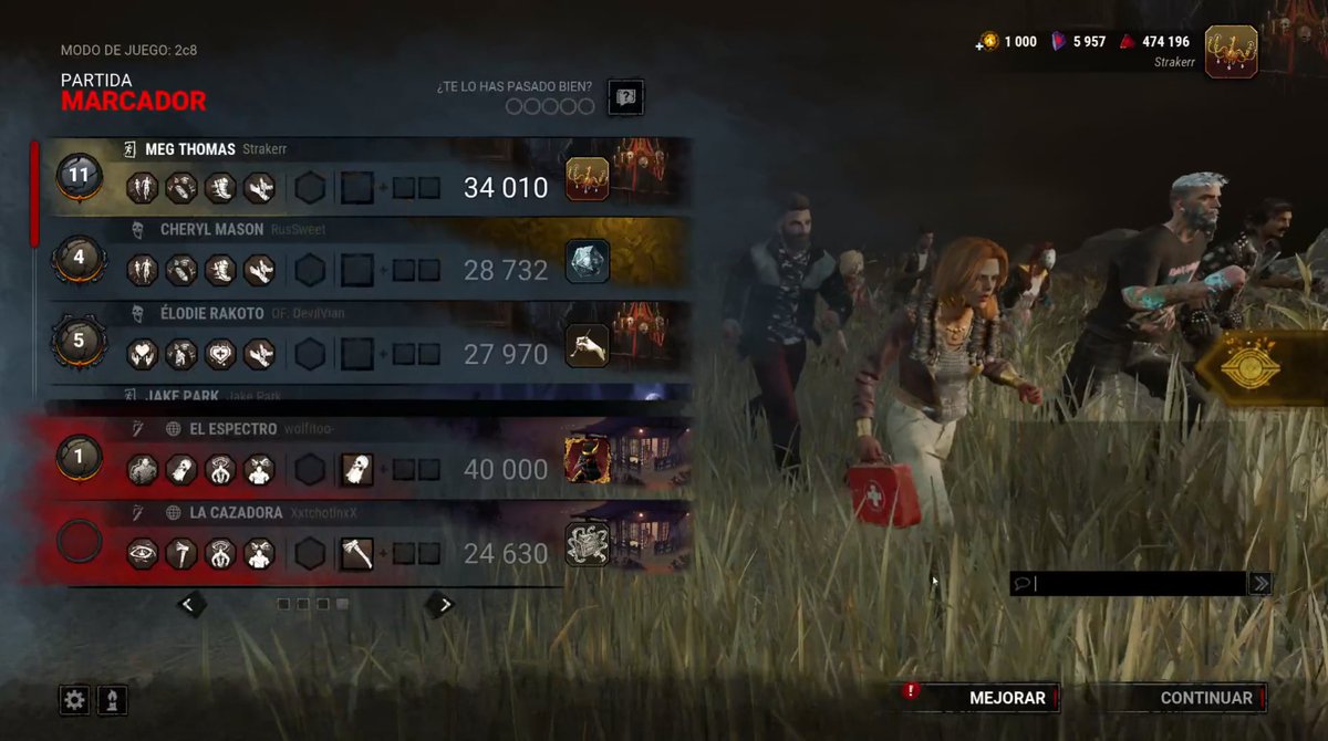 Strakerr's tweet photo. Primera partida  2v8 en @DbDBHVR_ES, me quedo primero y escapo lets goo, ponerme en un todos contra mi que puedo igual. #DeadbyDaylight https://t.co/oer9LWFLpz