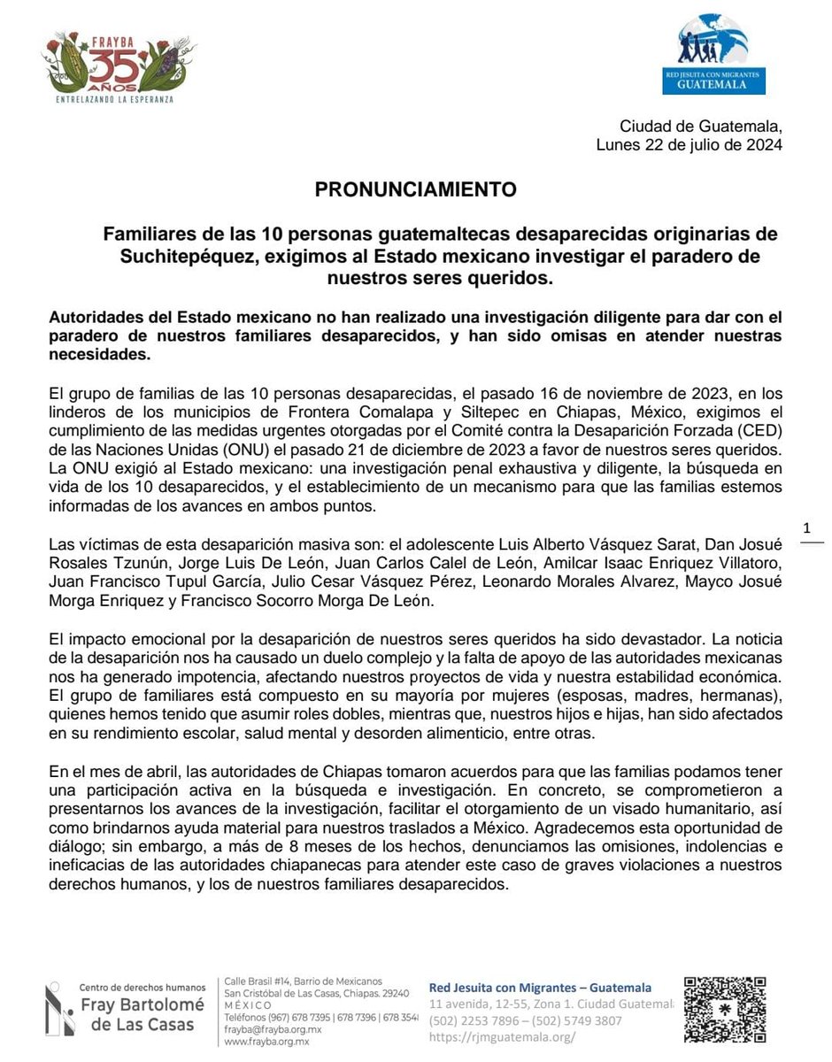 Red Jesuita con Migrantes Guatemala (@rjmguate) on Twitter photo 