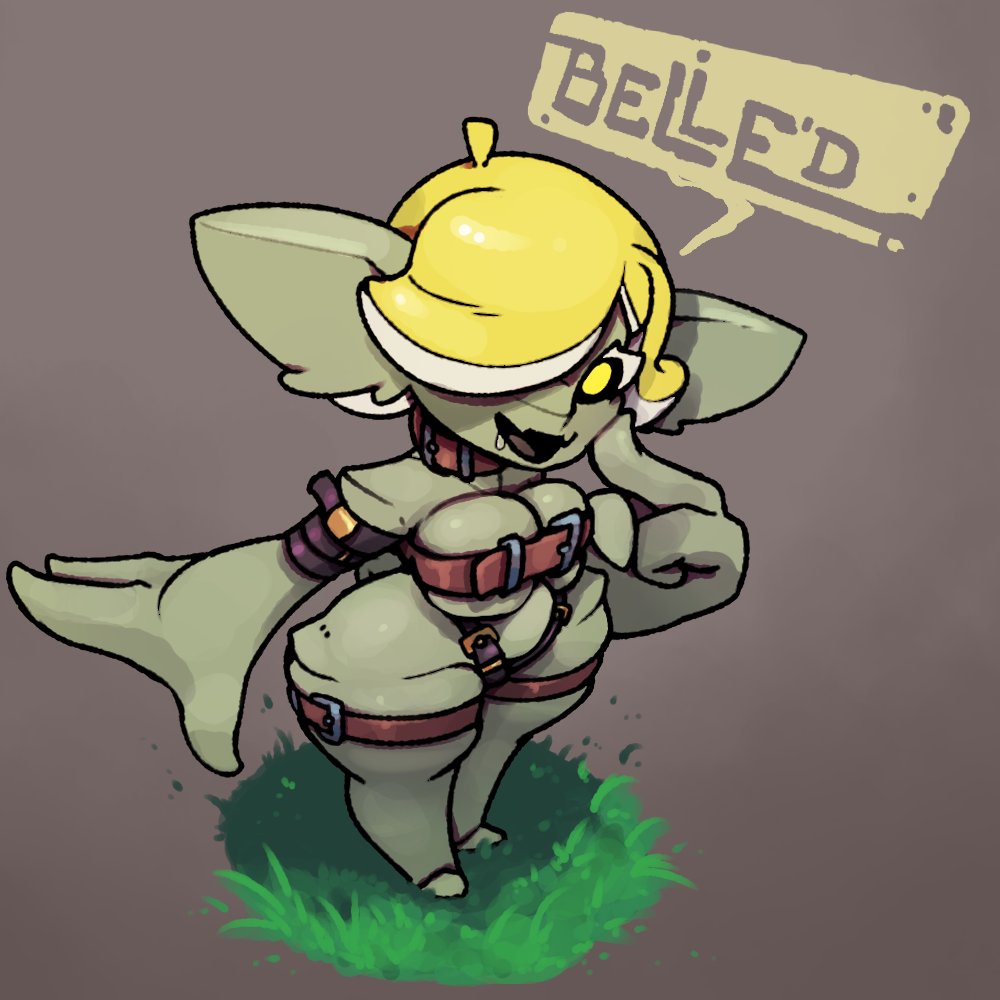 sick with covid so took a little time to make a named sporin
Belled has got a head shaped like a bell, wears a bunch of belts, and is an absolute dumbbell