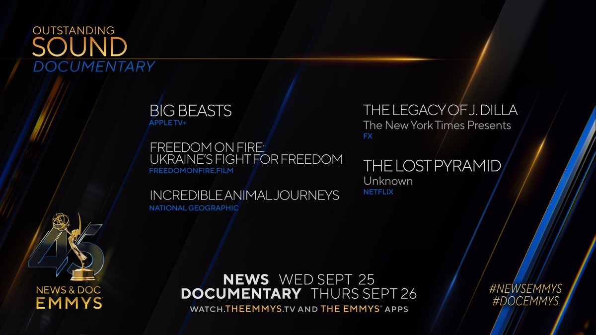 The #NewsEmmys and #DocEmmys Nominees for Music Composition and Sound are: