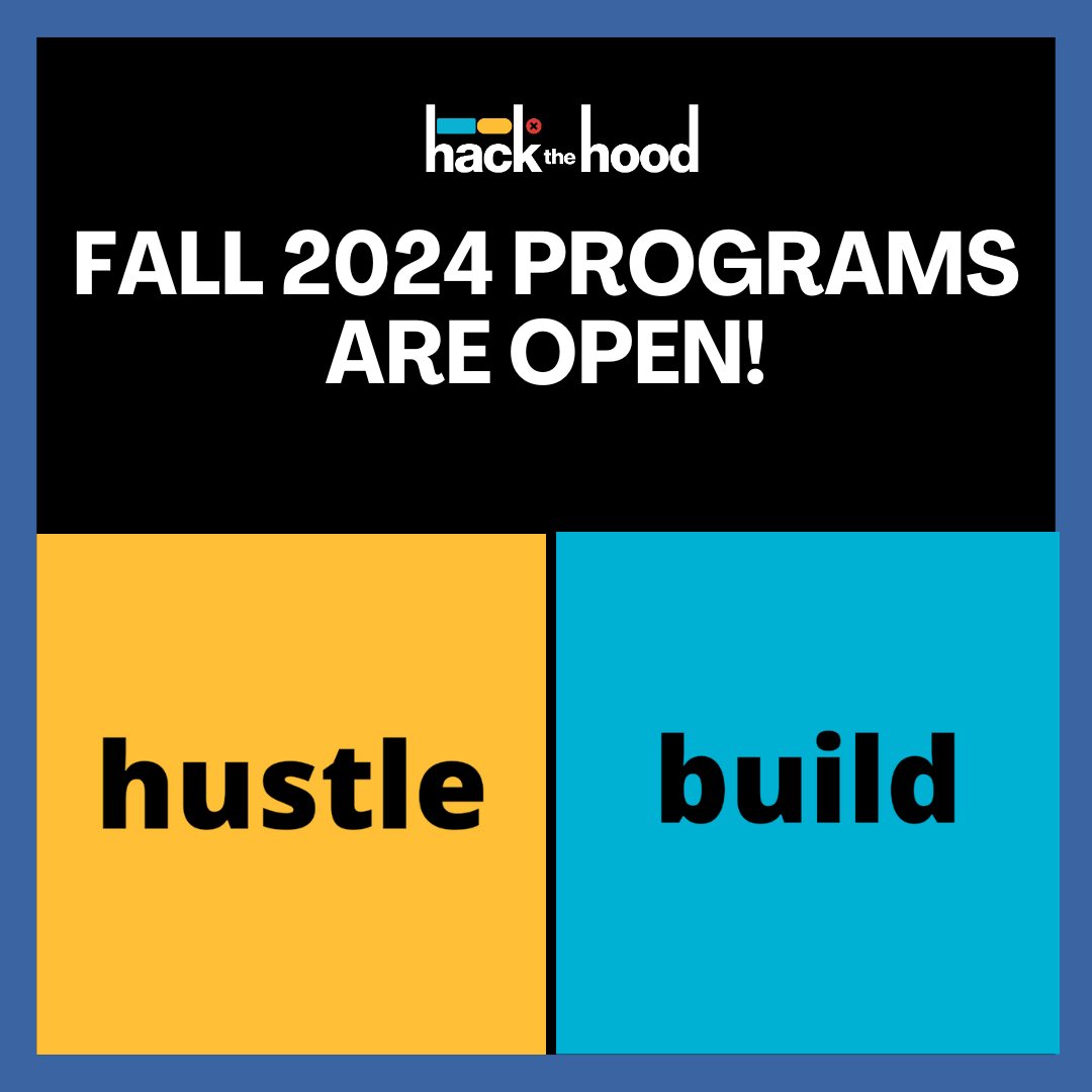 hackthehood's tweet image. Our Fall 2024 Hack the Hood: Build &amp;amp; Hustle Programs are now officially open! If you're eager to dive deeper into Python fundamentals or explore the field of data science, apply here: hackthehood.org/programs  

Deadline to apply: September 1st  #hackthehood #highschoolstudents