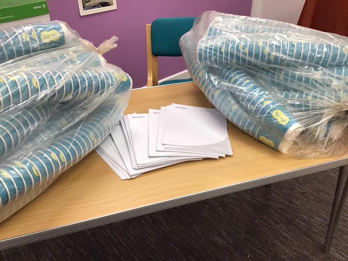 A huge thank you to ‘A Good Thing’ and Maldron Hotel in Newcastle with Debra Jones, for the donation of paper cups and note-pads. These will be used for our Warm Space activities in the autumn/winter. @agoodthing.   @maldronhotel