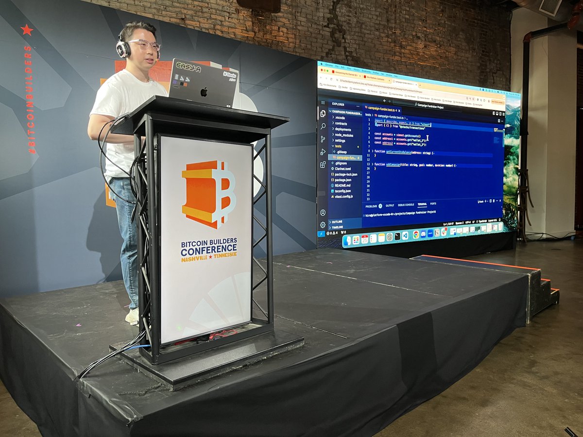 It's demo time at <a href="/buildingonbtc/">Bitcoin Builders Conference 📍 Nashville</a> !

In blockchains, you don’t want to “move fast, break things” when your dealing with smart contracts and immutable code. Devs need to test their contracts all the time.

But manual testing is time consuming and error prone. Unit testing gives