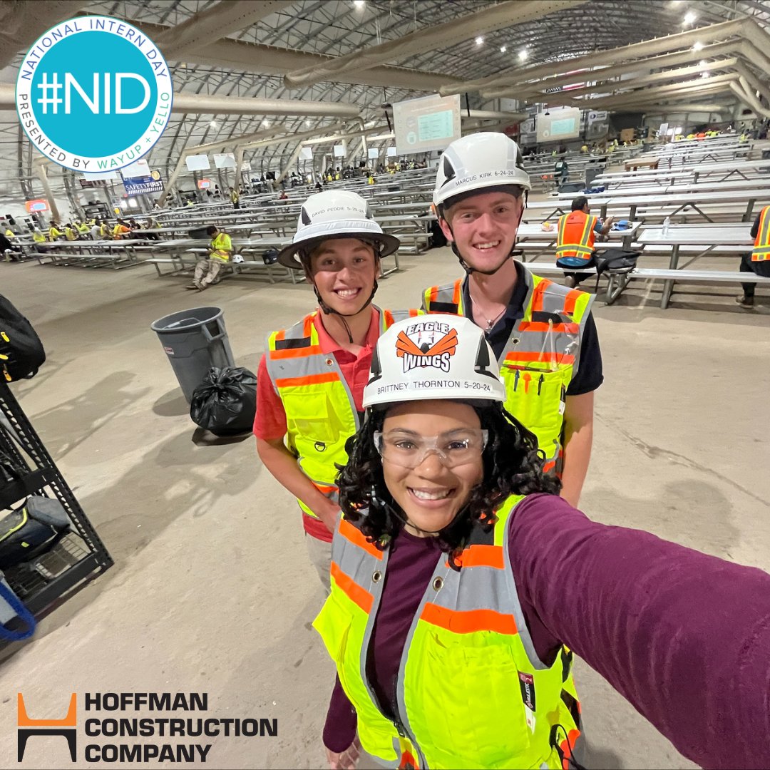 HoffmanCorp's tweet photo. These future engineers are working in Chandler, Arizona all summer alongside over 7,000 employees.  #NationalInternDay #NID #hoffmanbuilds https://t.co/guWFwOUcnl
