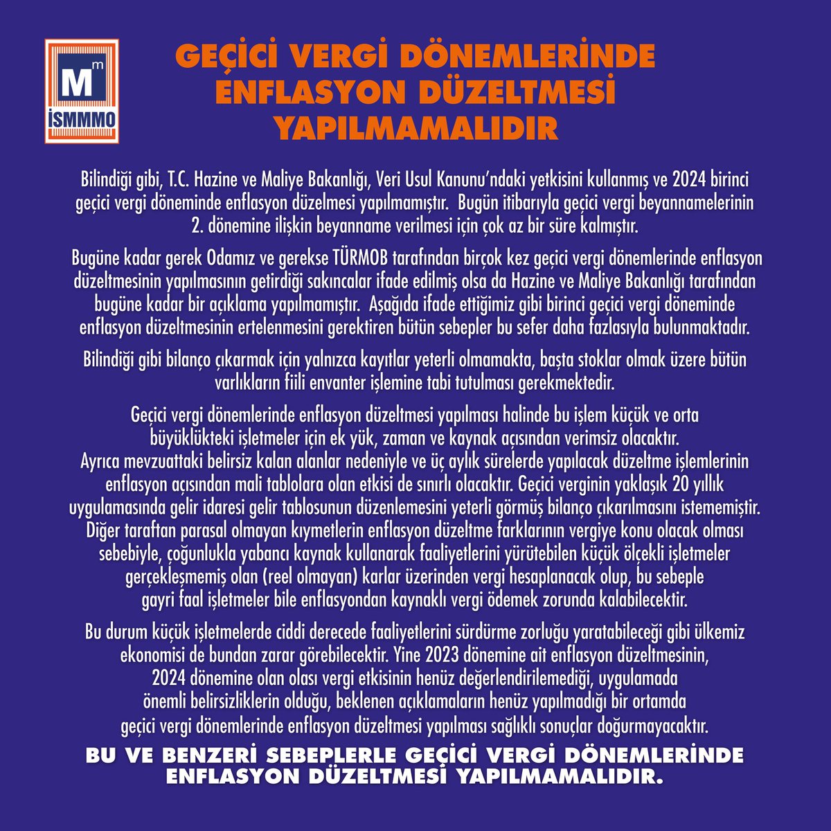 eylemalaz's tweet photo. 150.000 üyeye sahip üyelerinin çoğunluğu mesleğinde ihtisas sahibi uluslararası mecralarda kabül görmüş Koca meslek örgütümüz Türmob ve odaları ısrarla buişin geçicivergi dönemlerinde yapılmaması gerektiğini  söylemesine rağmen ben yaptım oldu inadını bırakın #EnflasyonMuhasebesi https://t.co/guAHqxfcml